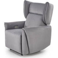 Elektrické polohovací křeslo GELATO - čalouněné látkou - popelavě šedé