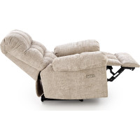Elektrické polohovací křeslo AMORE - čalouněné látkou - béžové
