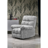 Elektrické polohovací křeslo AMORE - čalouněné látkou - popelavě šedé