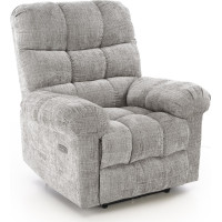 Elektrické polohovací křeslo AMORE - čalouněné látkou - popelavě šedé