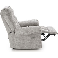Elektrické polohovací křeslo AMORE - čalouněné látkou - popelavě šedé