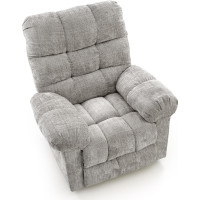 Elektrické polohovací křeslo AMORE - čalouněné látkou - popelavě šedé