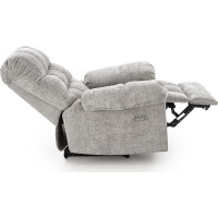 Elektrické polohovací křeslo AMORE - čalouněné látkou - popelavě šedé