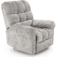 Elektrické polohovací křeslo AMORE - čalouněné látkou - popelavě šedé