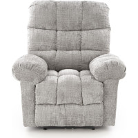 Elektrické polohovací křeslo AMORE - čalouněné látkou - popelavě šedé