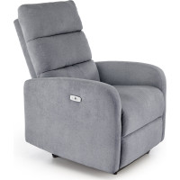 Elektrické polohovací křeslo CARINIO - čalouněné látkou - popelavě šedé
