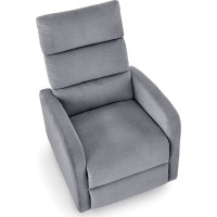 Elektrické polohovací křeslo CARINIO - čalouněné látkou - popelavě šedé