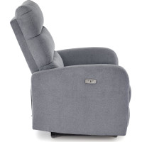 Elektrické polohovací křeslo CARINIO - čalouněné látkou - popelavě šedé