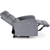 Elektrické polohovací křeslo CARINIO - čalouněné látkou - popelavě šedé
