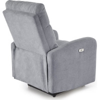 Elektrické polohovací křeslo CARINIO - čalouněné látkou - popelavě šedé