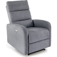 Elektrické polohovací křeslo CARINIO - čalouněné látkou - popelavě šedé