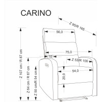 Elektrické polohovací křeslo CARINIO - čalouněné látkou - béžové