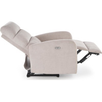 Elektrické polohovací křeslo CARINIO - čalouněné látkou - béžové
