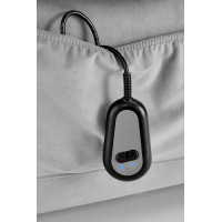 Elektrické polohovací křeslo HORTON - čalouněné látkou - popelavě šedé