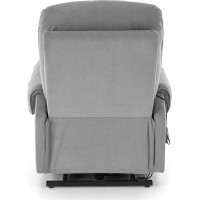 Elektrické polohovací křeslo HORTON - čalouněné látkou - popelavě šedé