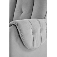 Elektrické polohovací křeslo HORTON - čalouněné látkou - popelavě šedé