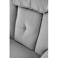 Elektrické polohovací křeslo HORTON - čalouněné látkou - popelavě šedé