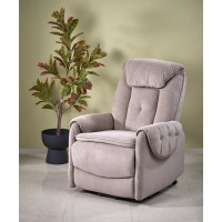 Elektrické polohovací křeslo HORTON - čalouněné látkou - béžové