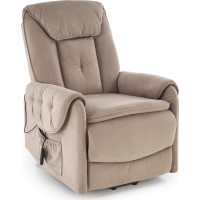 Elektrické polohovací křeslo HORTON - čalouněné látkou - béžové