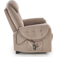 Elektrické polohovací křeslo HORTON - čalouněné látkou - béžové
