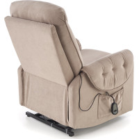 Elektrické polohovací křeslo HORTON - čalouněné látkou - béžové