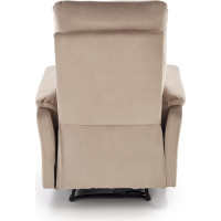 Elektrické polohovací křeslo CROCUS - čalouněné látkou - béžové