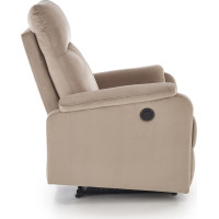 Elektrické polohovací křeslo CROCUS - čalouněné látkou - béžové