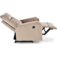 Elektrické polohovací křeslo CROCUS - čalouněné látkou - béžové