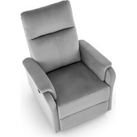 Elektrické polohovací křeslo CROCUS - čalouněné látkou - popelavě šedé