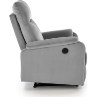 Elektrické polohovací křeslo CROCUS - čalouněné látkou - popelavě šedé
