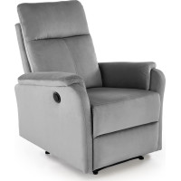 Elektrické polohovací křeslo CROCUS - čalouněné látkou - popelavě šedé