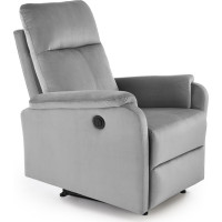Elektrické polohovací křeslo CROCUS - čalouněné látkou - popelavě šedé