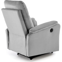 Elektrické polohovací křeslo CROCUS - čalouněné látkou - popelavě šedé
