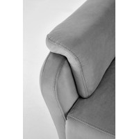 Elektrické polohovací křeslo CROCUS - čalouněné látkou - popelavě šedé