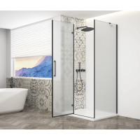 Gelco TRINITY BLACK čtvercový sprchový kout 900x900mm, matné sklo, levé GT5690-90ML-B