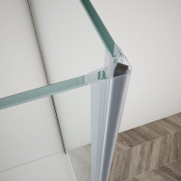 Gelco TRINITY CHROME čtvercový sprchový kout 900x900mm, matné sklo, levé GT5690-90ML-CH