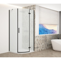 Gelco TRINITY BLACK čtvrtkruhový sprchový kout 900x900mm, matné sklo, pravé GT6590MR-B