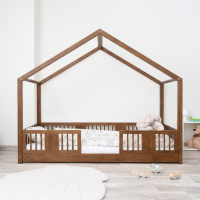 Dětská domečková Montessori postel z masivu borovice LUNA S - 200x90 cm