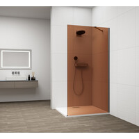 Polysan ESCA GUN METAL jednodílná sprchová zástěna k instalaci ke stěně, sklo Marron, 700 mm ES1570-11