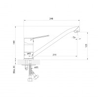 Aqualine SINTRA stojánková dřezová baterie, černá mat SX070B