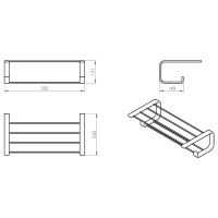 Gedy OUTLINE police na ručníky s hrazdou, černá mat 323514