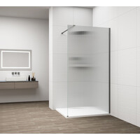 Polysan ESCA GUN METAL jednodílná sprchová zástěna k instalaci ke stěně, sklo Flute, 1400 mm ES1314-11