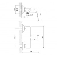 Aqualine SINTRA nástěnná sprchová baterie, černá mat SX011B