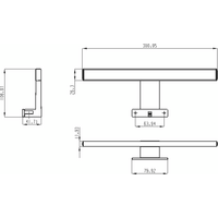 Aqualine SERAPA LED svítidlo 5W, 230V, 300x40x100mm, IP44, plast, černá mat SA147B