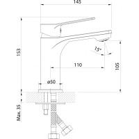 Aqualine SINTRA stojánková umyvadlová baterie, černá mat SX002B