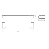 Gedy OUTLINE držák ručníků 550mm, chrom 32215513