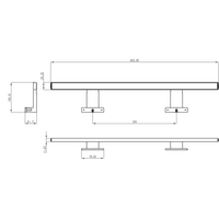 Aqualine SERAPA LED svítidlo, 9W, 230V, 600x40x100mm, IP44, hliník, černá mat SA148B