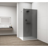 Polysan ESCA WHITE MATT jednodílná sprchová zástěna k instalaci ke stěně, kouřové matné sklo, 1500 mm ES1415-03