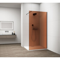 Polysan ESCA GUN METAL jednodílná sprchová zástěna k instalaci ke stěně, sklo Marron, 1200 mm ES1512-11