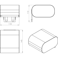 Gedy OUTLINE držák toaletního papíru s krytem, černá mat 322514